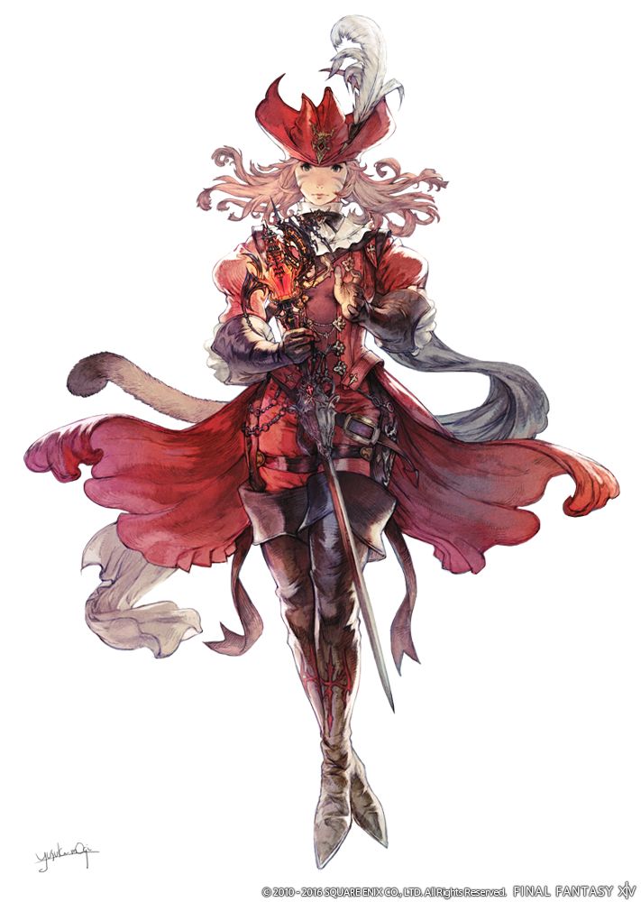 ファイナルファンタジー14 FF14 ジョブ石板 スクエニカフェ 赤魔道士 ArtStation - FINAL FANTASY XIV Red Mageファイナル