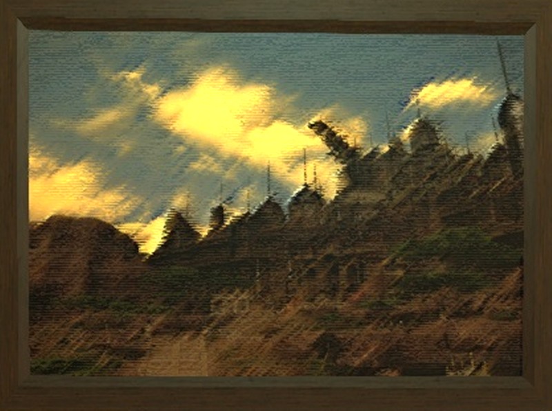 風景画 絵画 風景画(街並み) クロアチア アドリア海に浮かぶフヴァル島