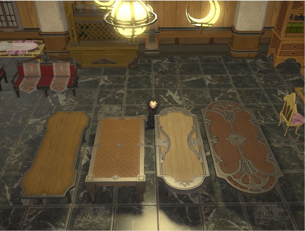 Kodomo Oyaji 日記「ハウジング ダイニングテーブル各種 大きさ等の違い」 | FINAL FANTASY XIV, The  Lodestone