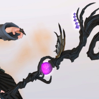 漆黒のヤ・シュトラの杖 / 紫の宝石が美しい黒魔道士武器