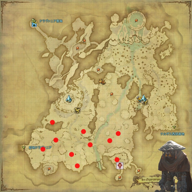 Miyata Yarto 日記「モブハント イシュガルド Bモブ 出現地図