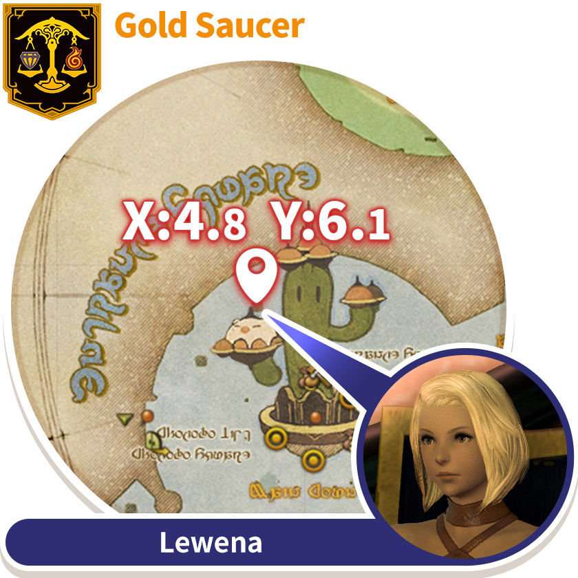Gold Saucer X:4.8 Y:6.1 Lewena