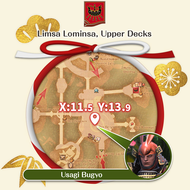 Limsa Lominsa, Upper Decks X:11.5 Y:13.9 Usagi Bugyo