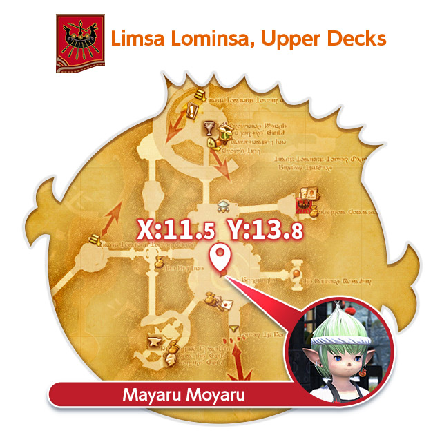 Limsa Lominsa, Upper Decks X:11.5 Y:13.8 Mayaru Moyaru