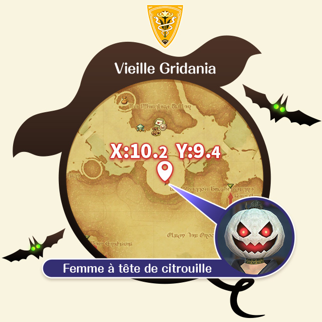 Vieille Gridania X:10.2 Y:9.4 Femme à tête de citrouille