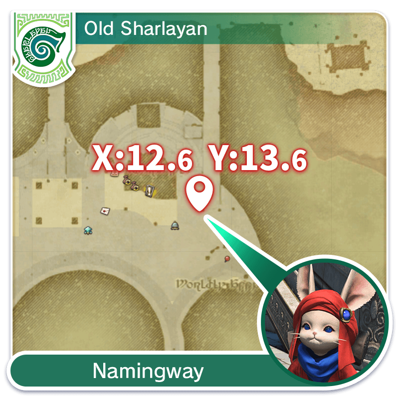 Old Sharlayan (X:12.6 Y:13.6) Namingway