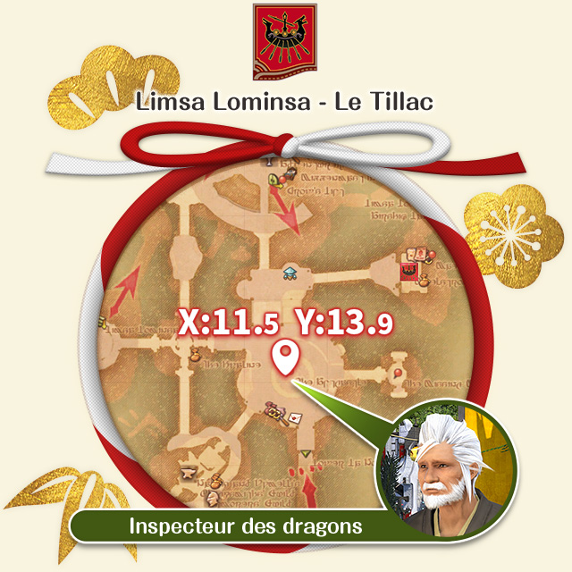 Limsa Lominsa - Le Tillac 11.5, 13.9 Inspecteur des dragons