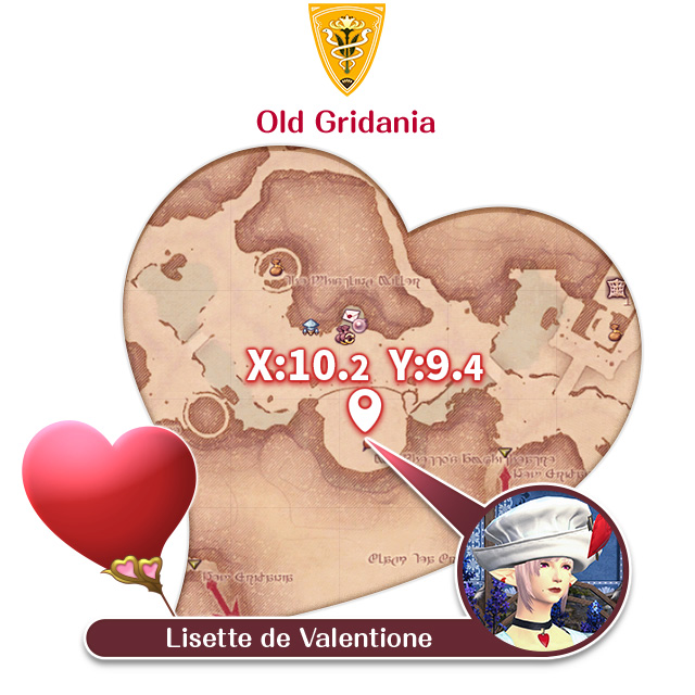 Old Gridania X:10.2 Y:9.4 Lisette de Valentione