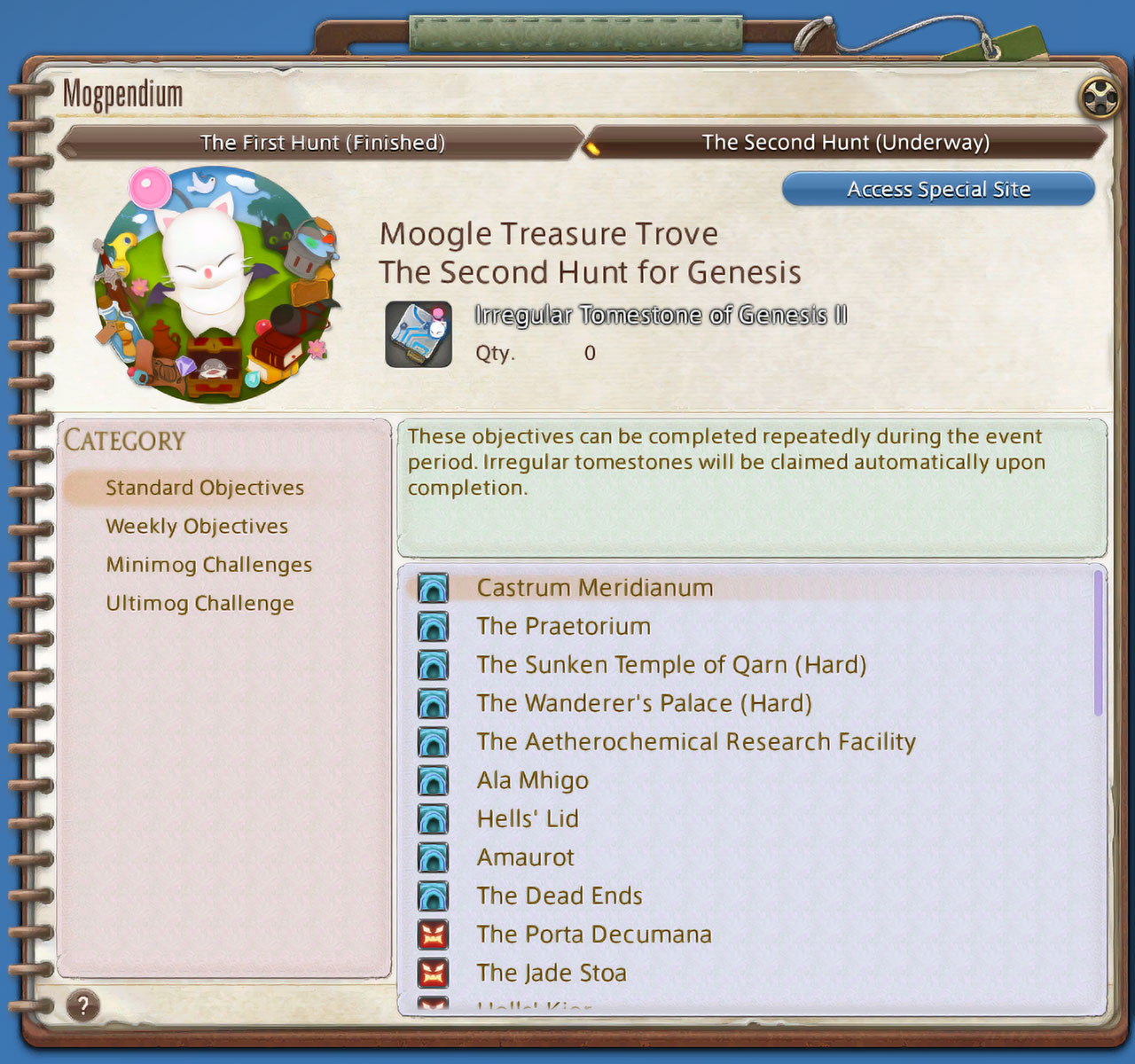 Moogle Treasure Trove the Second Hunt for Genesis FINAL FANTASY XIV