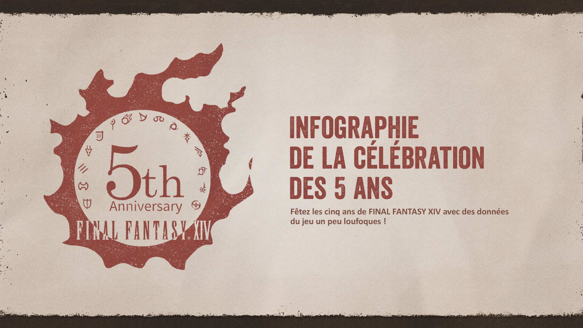 Infographie de la célébration des 5 ans de FINAL FANTASY XIV