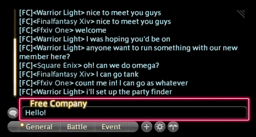 Chatting to Free Company Members UI Guide FINAL FANTASY XIV